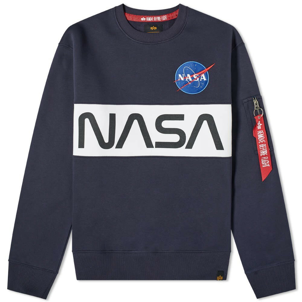 アルファ インダストリーズ ALPHA INDUSTRIES 【 NASA INLAY CREW SWEAT REPLICA BLUE 】 メンズファッション トップス スウェット トレーナー 送料無料