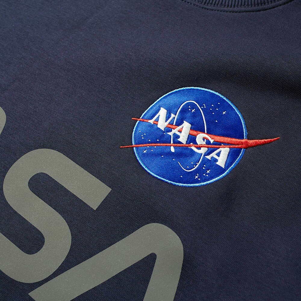 アルファ インダストリーズ ALPHA INDUSTRIES 【 NASA REFLECTIVE CREW SWEAT REPLICA BLUE 】 メンズファッション トップス スウェット トレーナー 送料無料