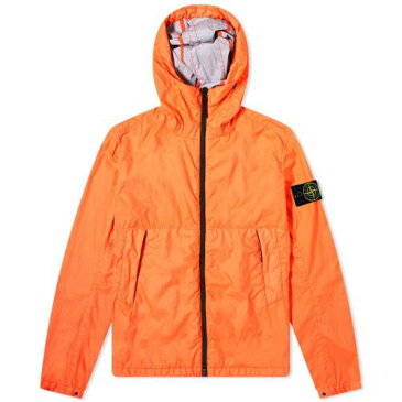 STONE ISLAND 橙 オレンジ 赤 レッド 【 ORANGE RED STONE ISLAND MEMBRANA 3L TC HOODED JACKET 】 メンズファッション コート ジャケット