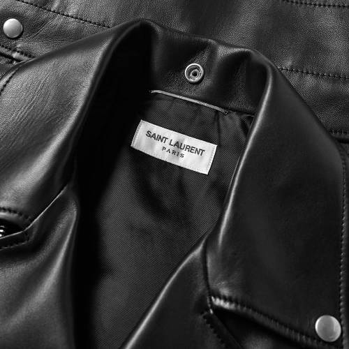 SAINT LAURENT クラシック レザー 黒 ブラック ナチュラル & 【 BLACK SAINT LAURENT CLASSIC LEATHER BIKER JACKET NATURAL 】 メンズファッション コート ジャケット