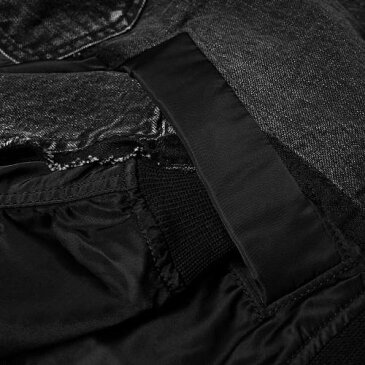 SACAI デニム 黒 ブラック 【 BLACK SACAI DENIM X MA1 JACKET 】 メンズファッション コート ジャケット
