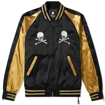 MASTERMIND WORLD 黒 ブラック & 【 BLACK MASTERMIND WORLD SKULL SOUVENIR JACKET GOLD 】 メンズファッション コート ジャケット