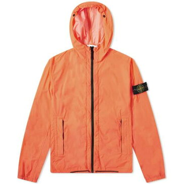 STONE ISLAND タッチ 橙 オレンジ 赤 レッド 【 ORANGE RED STONE ISLAND SKIN TOUCH HOODED JACKET 】 メンズファッション コート ジャケット