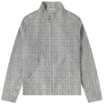 THOM BROWNE 黒 ブラック 白 ホワイト & 【 BLACK WHITE THOM BROWNE CRISP CHECK LINEN HARRINGTON JACKET 】 メンズファッション コート ジャケット