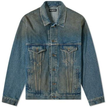 BALENCIAGA ロゴ デニム 藍色 インディゴ 【 BALENCIAGA SIGNATURE LOGO DENIM JACKET LIGHT RUST INDIGO 】 メンズファッション コート ジャケット