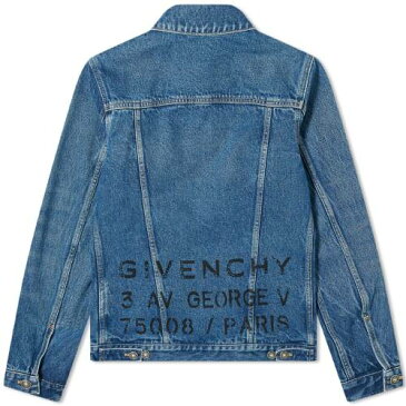 GIVENCHY ロゴ デニム 青 ブルー 【 BLUE GIVENCHY LOGO STAMP DENIM JACKET MEDIUM 】 メンズファッション コート ジャケット