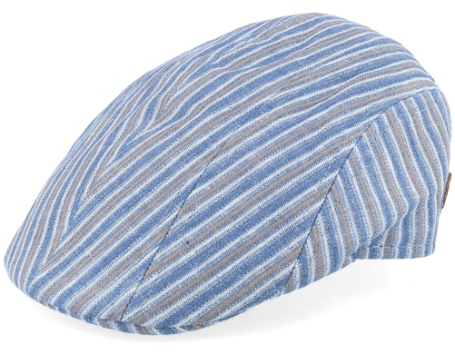 Mjm Hats 【 Maddy Organic Hemp/Linen Blue Stripe Flat Cap - 】 青色 ブルー Stripe ストライプ キャップ 帽子 バッグ 小物 ブランド雑貨 帽子 メンズ帽子 キャップ