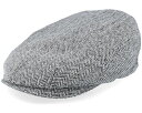 ステットソン Stetson 【 Ivy Cap Silk Black Herringbone Flat Cap - 】 キャップ 帽子 黒色 ブラック バッグ 小物 ブランド雑貨 帽子 メンズ帽子 キャップ