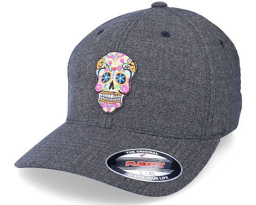 Calaveras Flowers Skull Patch Melange Grey - Flexfit۳ 졼