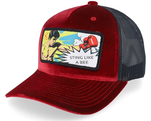 Calza Pennello 【 Sting Like A Bee Pop Art Velvet Red/Black A-Frame Trucker - 】 アート トラッカー バッグ 小物 ブランド雑貨 帽子 メンズ帽子 キャップ