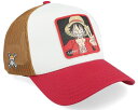 Capslab 【 One Piece Luffy Brown/White/Red A-Frame Trucker - 】 ルフィー トラッカー バッグ 小物 ...