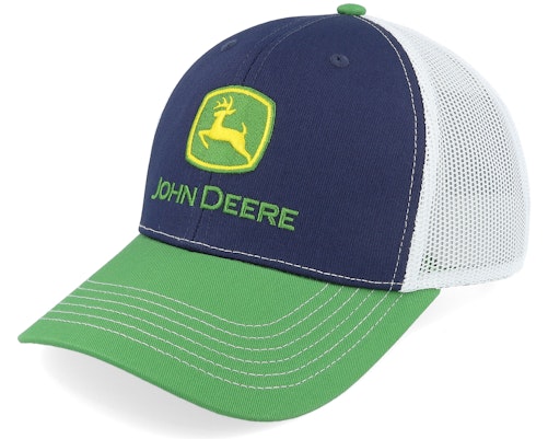 John Deere 【 Logo Embroidery White/Black/Green Trucker - 】 ロゴ トラッカー バッグ 小物 ブランド雑貨 帽子 メンズ帽子 キャップ