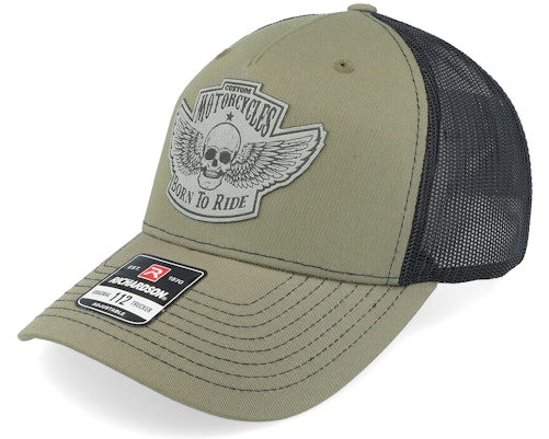 Born To Ride 【 Custom Motorcycles Grey Patch Loden/Black Trucker - 】 灰色 グレー トラッカー バッグ 小物 ブランド雑貨 帽子 メンズ帽子 キャップ