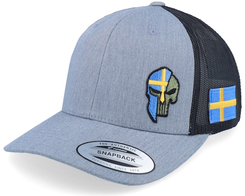 Army Head 【 Sverige Sweden Color Army Skull Heather Grey/Black Trucker - 】 アーミー heather ヘザー トラッカー バッグ 小物 ブランド雑貨 帽子 メンズ帽子 キャップ