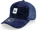 【★Fashion THE SALE★7/12午前10時迄】Bearded Man 【 Bm Logo Wh Woven Velvet Navy/Navy A-Frame Trucker - Blue 】 ロゴ Woven ウーブン トラッカー バッグ 小物 ブランド雑貨 帽子 メンズ帽子 キャップ 青色 ブルー