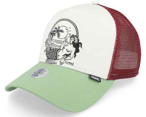 Djinns 【 Hft Cap Lazy Mermaid White/Wine/Olive Trucker - 】 キャップ 帽子 トラッカー バッグ 小物 ブランド雑貨 帽子 メンズ帽子 キャップ