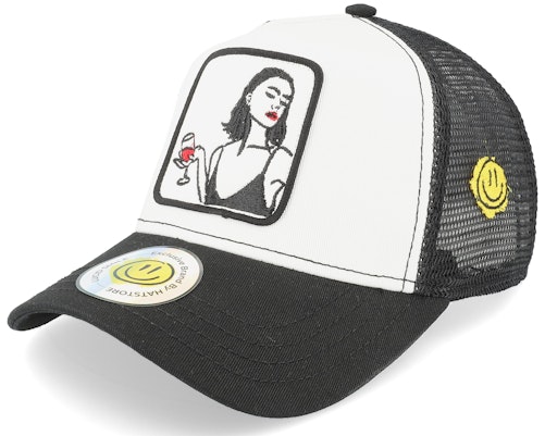 Lucid Smile 【 Wine Girl Patch White/Black Trucker - White 】 トラッカー バッグ 小物 ブランド雑貨 帽子 メンズ帽子 キャップ 白色 ホワイト Lucid Smile 【 Wine Girl Patch White/Black Trucker - White 】 トラッカー バッグ 小物 ブランド雑貨 帽子 メンズ帽子 キャップ 白色 ホワイト