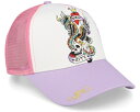 【★スーパーSALE★6/11午前2時迄】エドハーディー Ed Hardy 【 Nyc Twill Front Mesh White/Pink/Purple Trucker - White 】 トラッカー バッグ 小物 ブランド雑貨 帽子 メンズ帽子 キャップ 白色 ホワイト(4)