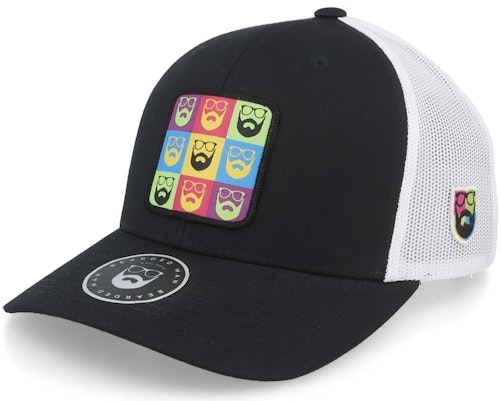 Bearded Man 【 Pop Art Patch Black/White Trucker - 】 アート トラッカー バッグ 小物 ブランド雑貨 帽子 メンズ帽子 キャップ