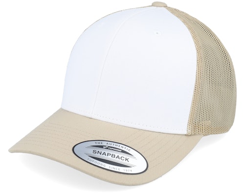 ユーポン Yupoong 【 Retro Khaki/White/Khaki Trucker - 】 レトロ トラッカー バッグ 小物 ブランド雑貨 帽子 メンズ帽子 キャップ