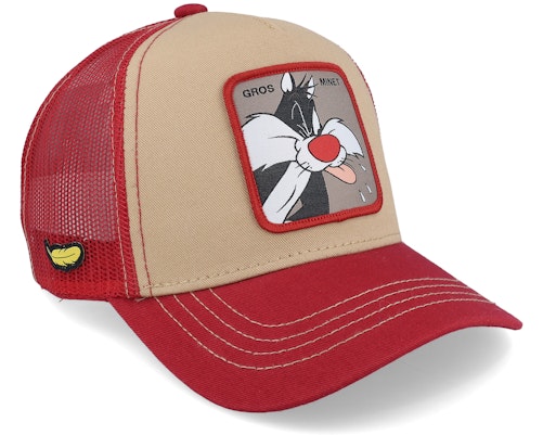 Capslab 【 Looney Tunes Sylvester The Cat Beige/Red/Red Trucker - 】 トラッカー バッグ 小物 ブランド雑貨 帽子 メンズ帽子 キャップ Capslab 【 Looney Tunes Sylvester The Cat Beige/Red/Red Trucker - 】 トラッカー バッグ 小物 ブランド雑貨 帽子 メンズ帽子 キャップ