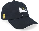 Capslab 【 Snoopy & Woodstock Black Dad Cap - 】 黒色 ブラック キャップ 帽子 バッグ 小物 ブランド雑貨 帽子 メンズ帽子 キャップ