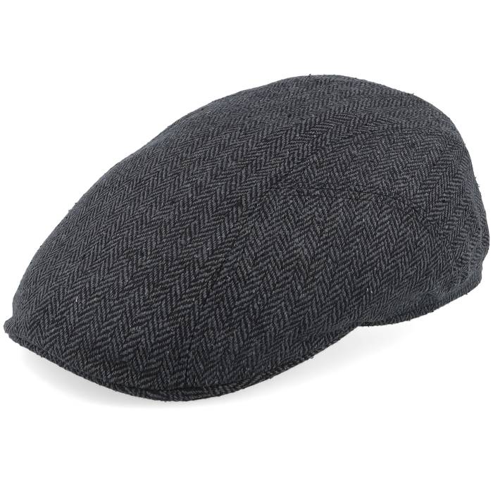 ���ƥåȥ��� Stetson �� Driver Silk Dark Grey Heringbone Flat Cap Men Grey �� ...