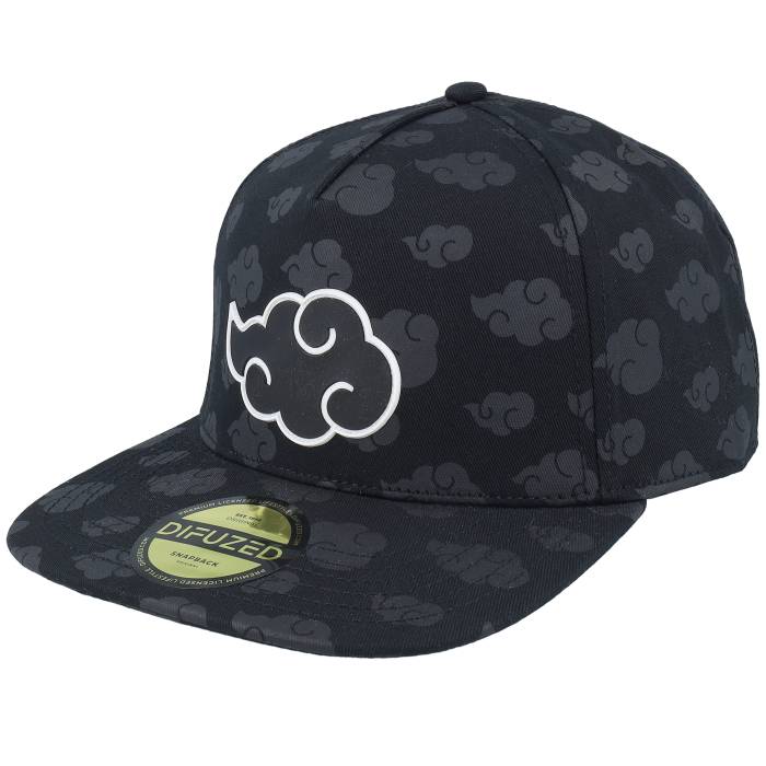 Difuzed 【 Naruto Shippuden Tonal Akatsuki Cloud Black Snapback Men Black 】 黒色 ブラック Snapback スナップバック バッグ バッグ 小物 ブランド雑貨 帽子 メンズ帽子 キャップ メンズ 黒色 ブラック