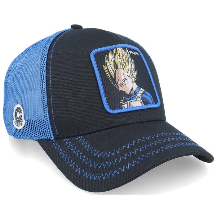 Capslab 【 Dragon Ball Vegeta Blue/Black A-Frame Trucker Men Black 】 ドラゴン トラッカー バッグ 小物 ブランド雑貨 帽子 メンズ帽子 キャップ メンズ 黒色 ブラック