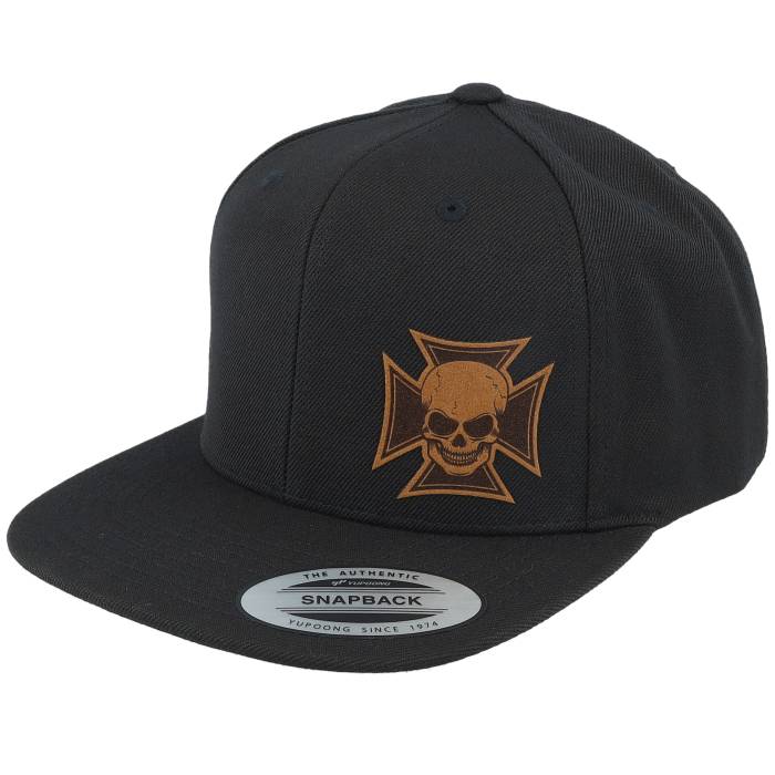 Born To Ride 【 Maltese Cross Skull Brown Patch Black Snapback Men Black 】 茶色 ブラウン 黒色 ブラック Snapback スナップバック バッグ バッグ 小物 ブランド雑貨 帽子 メンズ帽子 キャップ メンズ 黒色 ブラ