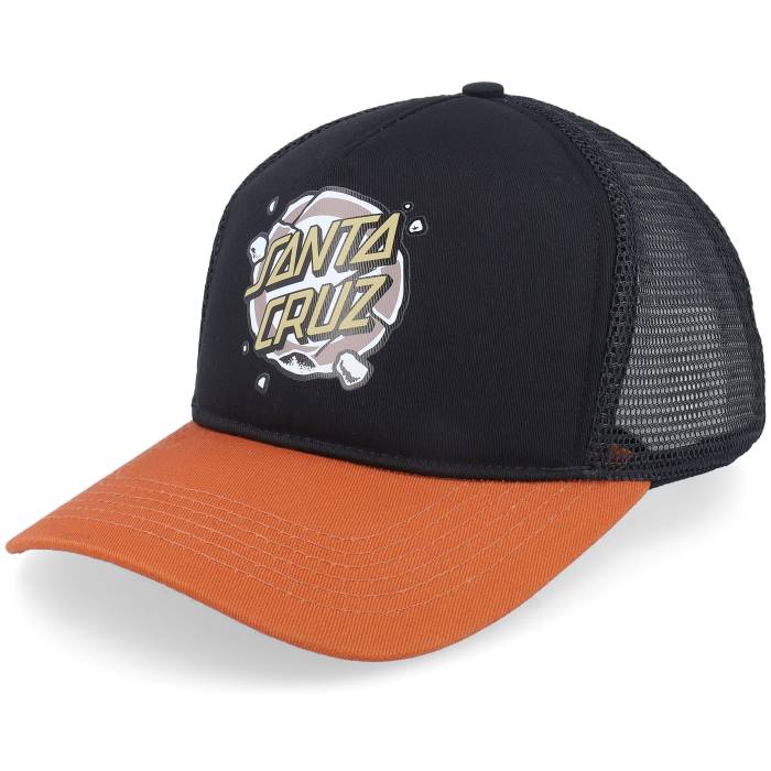 サンタクルーズ Santa Cruz 【 Roskopp Destruct Dot Black/Pumpkin A-Frame Trucker Men Black 】 トラッカー バッグ 小物 ブランド雑貨 帽子 メンズ帽子 キャップ メンズ 黒色 ブラック