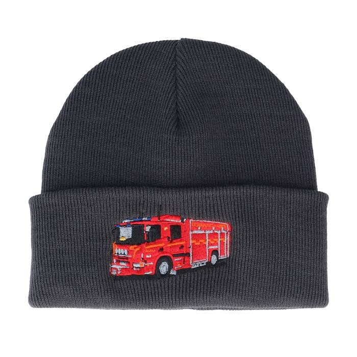 Kiddo Cap 【 Kids Fire Truck Graphite Grey Cuff Kids Grey 】 ファイア 灰色 グレー キッズ ベビー ..