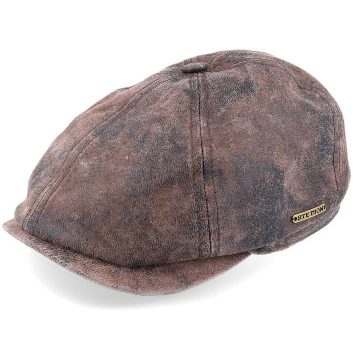 ���ƥåȥ��� Stetson �� 6-Panel Cap Pigskin Brown Flat Cap Men Brown �� ����å� ˹...
