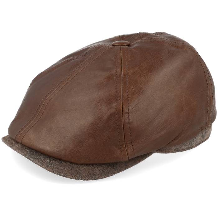 ���ƥåȥ��� Stetson �� 6-Panel Cap Goat/Pigskin Brown Flat Cap Men Brown �� ��...