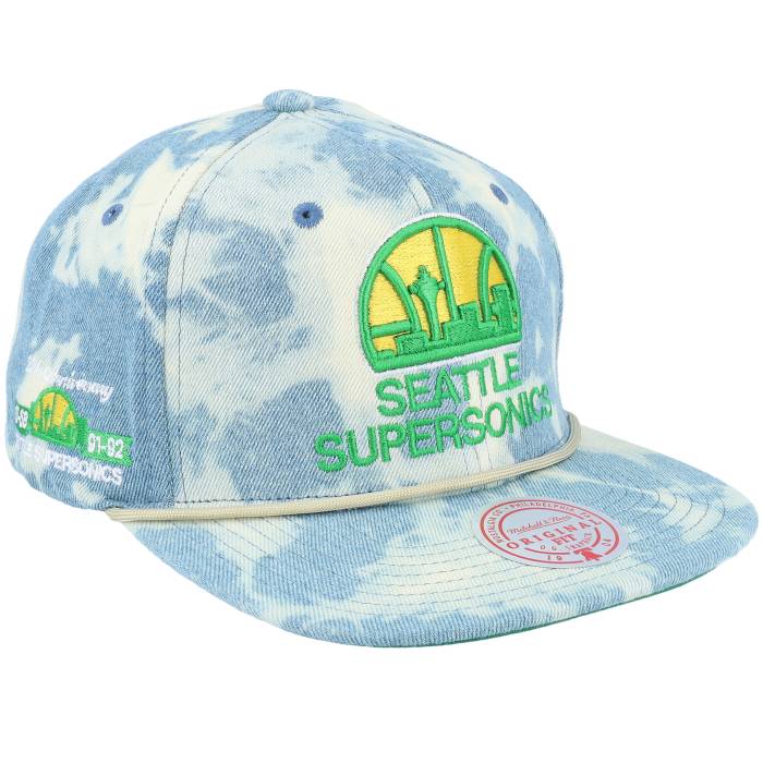 ミッチェル&ネス Mitchell & Ness 【 Seattle Supersonics Acid Wash Blue Snapback Men Blue 】 シアトル 青色 ブルー Snapback スナップバック バッグ バッグ 小物 ブランド雑貨 帽子 メンズ帽子 キャップ メンズ