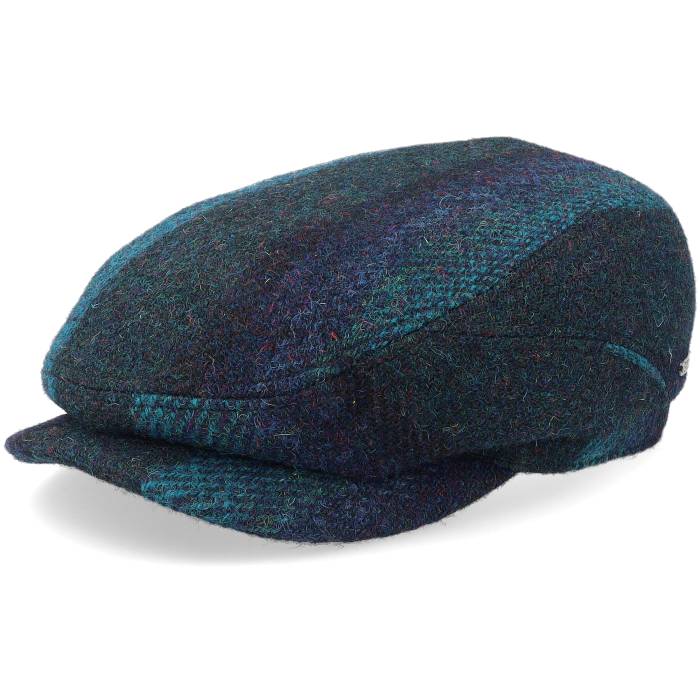 ���ƥåȥ��� Stetson �� Driver Harris Tweed Blue Flat Cap Men Blue �� �Ŀ� �֥롼 ��...