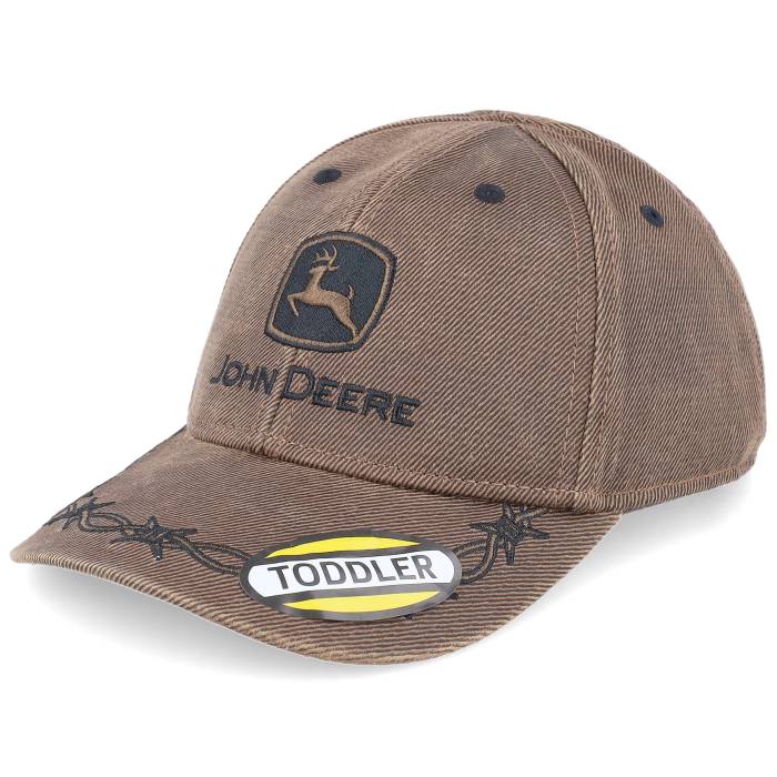 John Deere �� Kids Oilskin Cap Brown Adjustable Kids Brown �� ����å� ˹�� �㿧 �֥饦�� ���å� �٥ӡ� �ޥ��˥ƥ� ���å��ե��å���� ˹�� ����å� ����˥� ���å� �㿧 �֥饦��