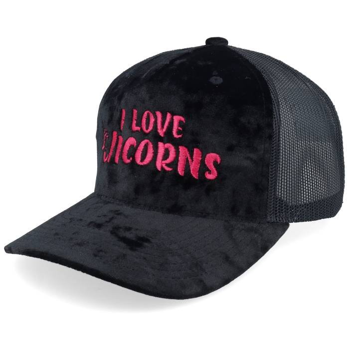 Unicorns 【 I Love Velvet Black/Black A-Frame Trucker Men Black 】 トラッカー バッグ 小物 ブランド雑貨 帽子 メンズ帽子 キャップ メンズ 黒色 ブラック