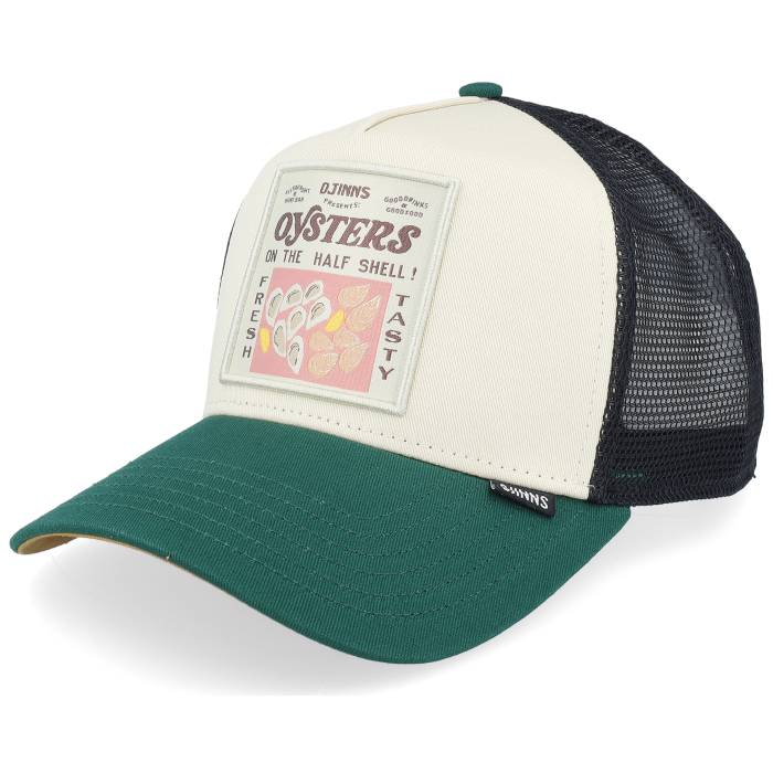 Djinns 【 Food Oysters Off White/Dark Green A-Frame Trucker Men White 】 green 緑・グリーン トラッカー バッグ 小物 ブランド雑貨 帽子 メンズ帽子 キャップ メンズ 白色 ホワイト