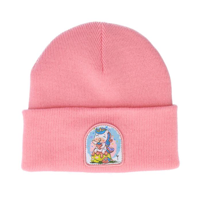 Unicorns 【 Kids Strawberry Unicorn Patch Pink Beanie Kids Pink 】 pink ピンク キャップ 帽子 キッズ ベビー マタニティ キッズファッション 帽子 ニット帽 ジュニア キッズ pink ピンク