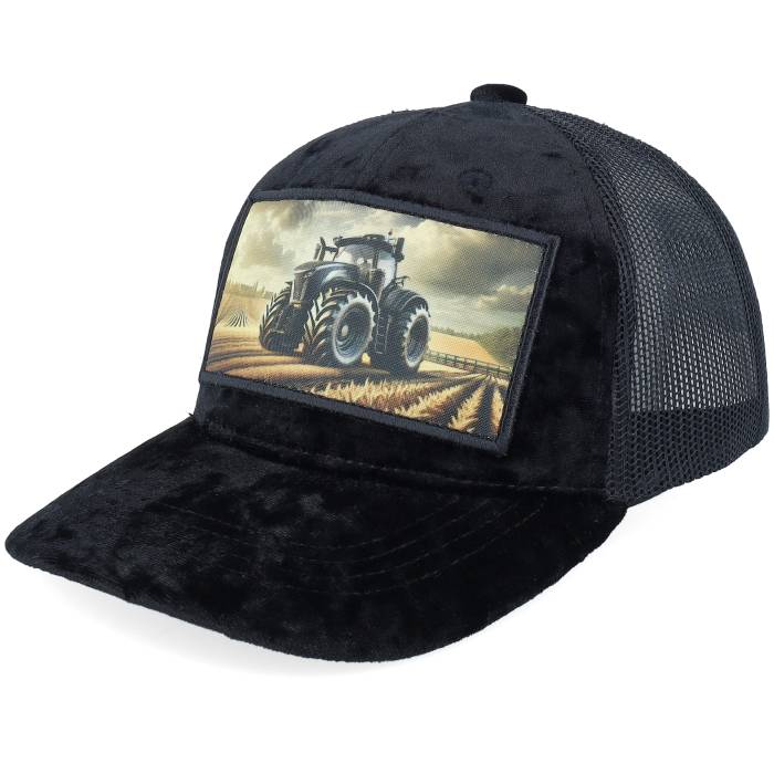 �ڡ������ѡ�SALE��3/11����2������Kiddo Cap �� Kids Farming Tractor Patch Velvet Black Trucker Kids Black �� ���� �֥�å� �ȥ�å��� ���å� �٥ӡ� �ޥ��˥ƥ� ���å��ե��å���� ˹�� ����å� ����˥� ���å� ���� �֥�å�