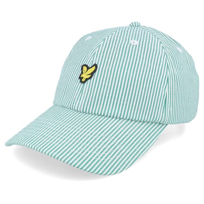 �饤�륢��ɥ����å� Lyle & Scott �� Stripe Baseball Cap Court Green/White Dad Cap Men Gree...