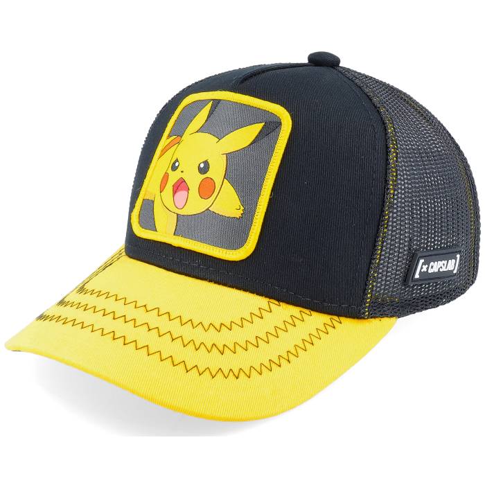 Capslab 【 Pokemon Pikachu Black/Yellow Trucker Men Black 】 トラッカー バッグ 小物 ブランド雑貨 帽子 メンズ帽子 キャップ メンズ 黒色 ブラック