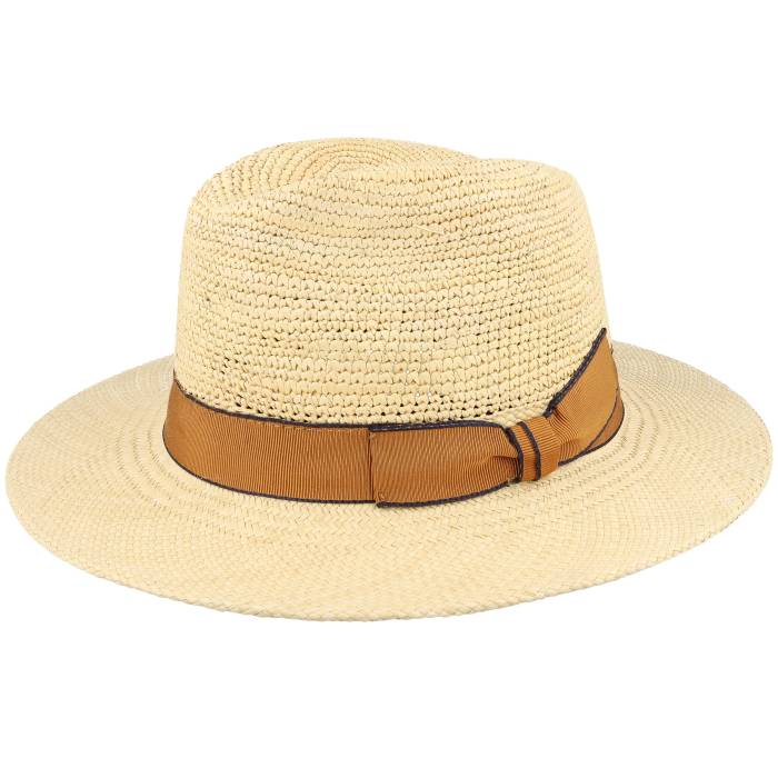 Mjm Hats 【 Blue Line Bio Panama Natural/Curry Band Straw Hat Men Beige 】 青色 ブルー バッグ 小物 ブランド雑貨 帽子 メンズ帽子 ハット メンズ ベージュ