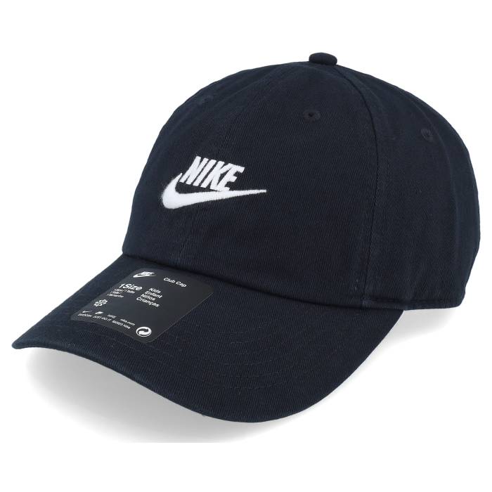 【★スーパーSALE★3/11深夜2時迄】ナイキ Nike 【 Kids Club Cap Futura Wash Black/White Dad Cap Kids Black 】 クラブ キャップ 帽子 キッズ ベビー マタニティ キッズファッション 帽子 キャップ ジュニア キッズ 黒色 ブラック