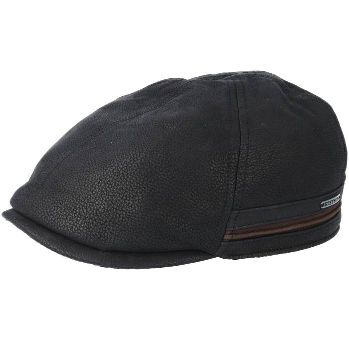 ���ƥåȥ��� Stetson �� Duck Cap Cowhide Black Flat Cap Men Black �� ����å� ˹�� ��...