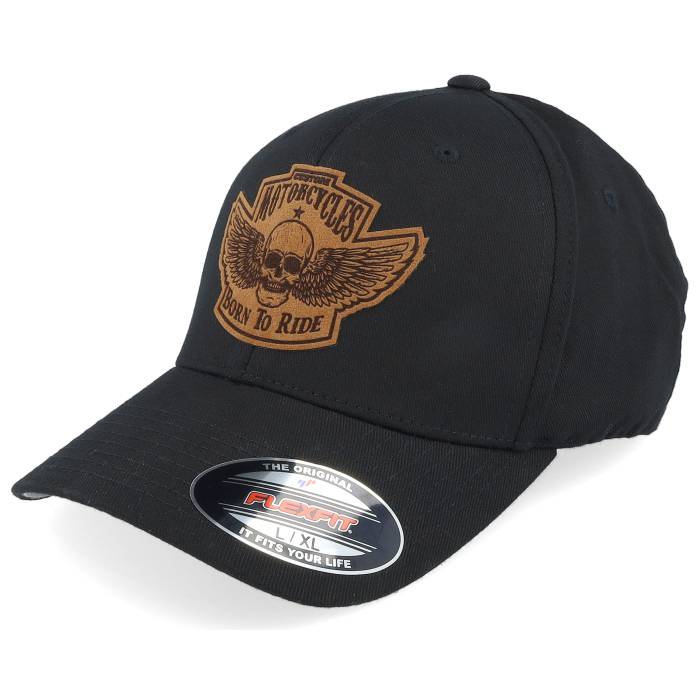 Born To Ride 【 Custom Motorcycles Patch Black Flexfit Men Black 】 黒色 ブラック バッグ 小物 ブランド雑貨 帽子 メンズ帽子 キャップ メンズ 黒色 ブラック