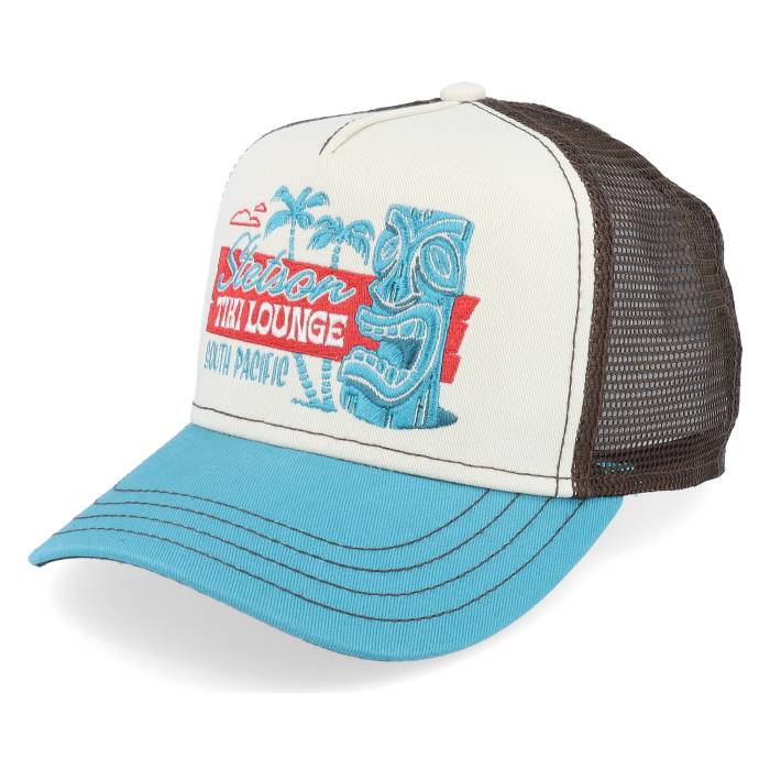 ���ƥåȥ��� Stetson �� Kids Tiki Lounge White/Brown/Blue Trucker Kids White �� �ȥ�å��� ���å� �٥ӡ� �ޥ��˥ƥ� ���å��ե��å���� ˹�� ����å� ����˥� ���å� �� �ۥ磻��