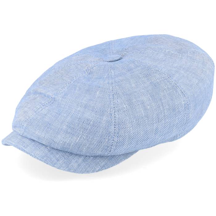 运动帽 - ステットソン Stetson 【 Hatteras Linen Light Blue Flat Cap Men Blue 】 青色 ブルー キャップ 帽子 メンズ 青色 ブルー
