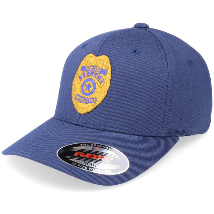 Kiddo Cap �� Kids Junior Police Badge Navy Flexfit Kids Blue �� ���� �ͥ��ӡ� ���å� �٥ӡ� �ޥ��˥ƥ� ���å��ե��å���� ˹�� ����å� ����˥� ���å� �Ŀ� �֥롼